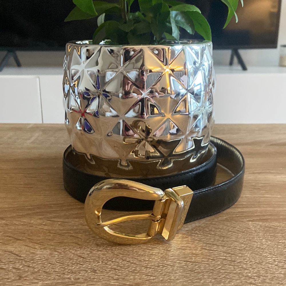 Vintage Black & Gold Reversible Belt